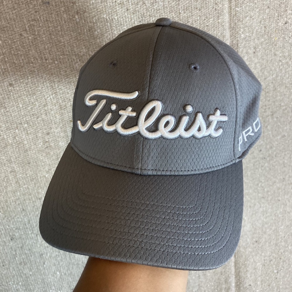 Mens Titleist Gray Pro V1 Large XL Footjoy Hat Cap Raised Letter